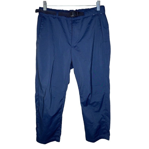 Uniqlo Jogger Outdoor Pants Double Layer Belted Size Small 27-30 Navy Blue Lined - Picture 1 of 6